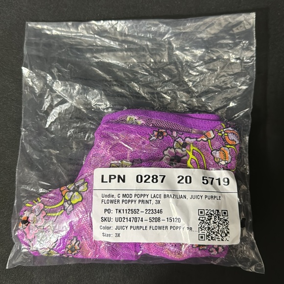 NWT Savage X Fenty MOD POPPY LACE BRAZILIAN Panties Lingerie Sexy 3X - Picture 5 of 5